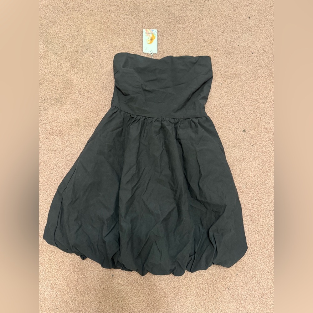 New small black bubble dress y2k short Emo gothic gothic strapless stretchy